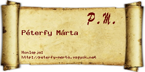Péterfy Márta névjegykártya