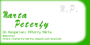 marta peterfy business card